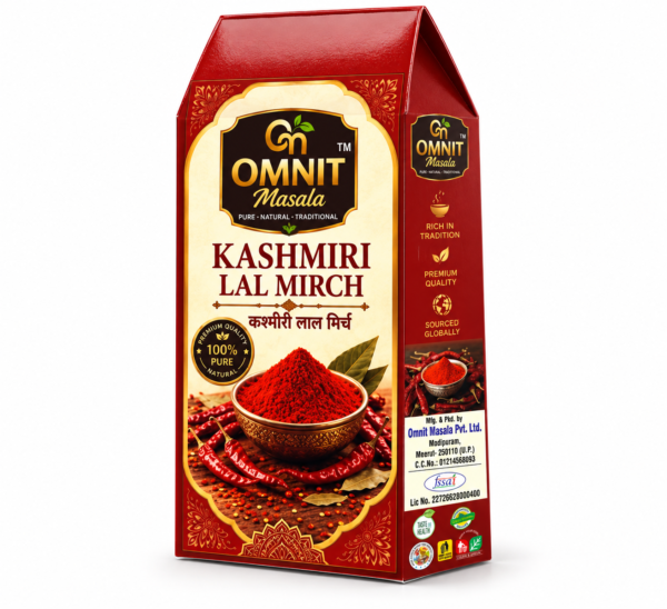 OMNIT Kashmiri Lal Mirch Spice Carton OMNIT Kashmiri Lal Mirch | Kashmiri Red Chilli Powder